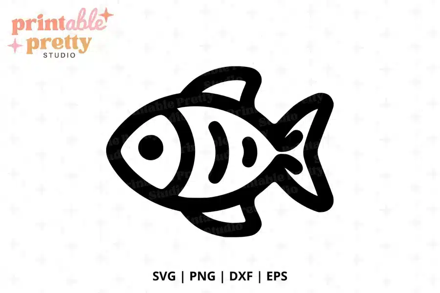 Lil Goldfish Free SVG Cut File - free digital download for Cricut and Silhouette aquatic projects