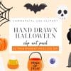 Hand Drawn Halloween Doodles Clip Art Set - Digital Download Png Graphics With Spooky Themed Doodles