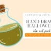 Hand-Drawn Illustration Of A Potion Bottle With A Cork Stopper, Filled With A Greenish-Brown Liquid.
