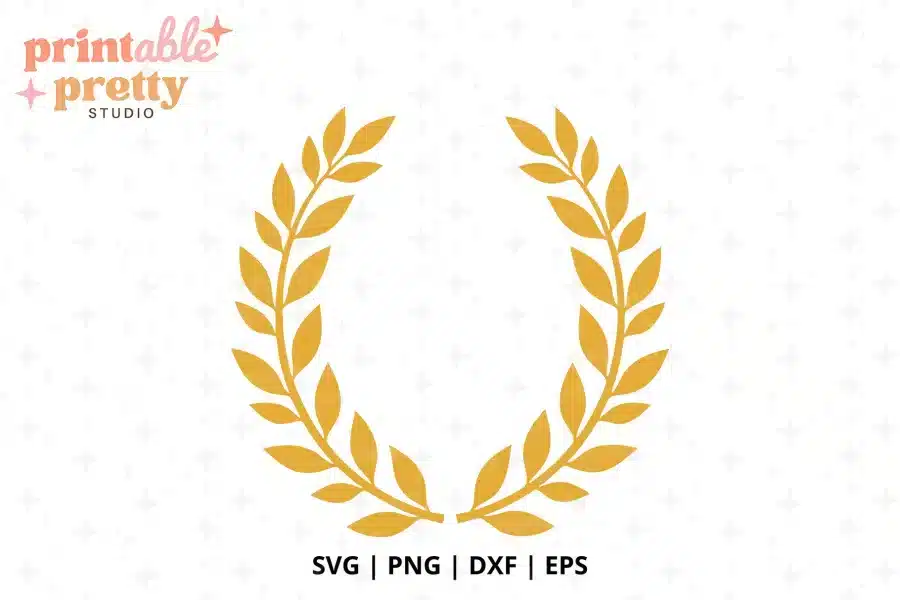 Laurel Wreath SVG Cut File - digital download for Cricut and Silhouette monogram projects