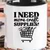 A White Mug With Black Text On It
