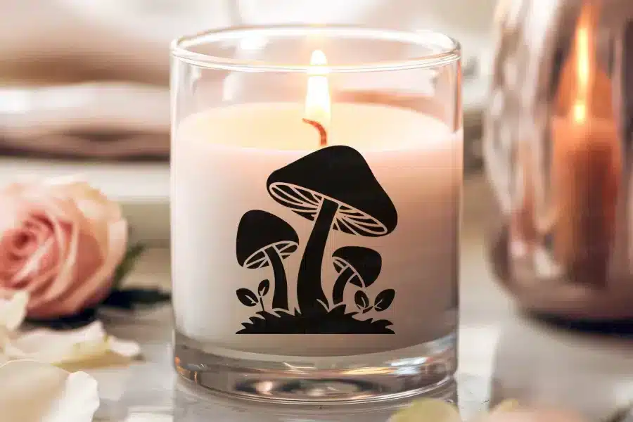 a candle with a lit candle