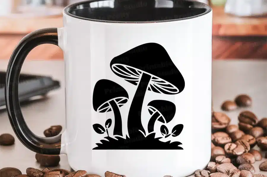 A Mug With Mushrooms On It