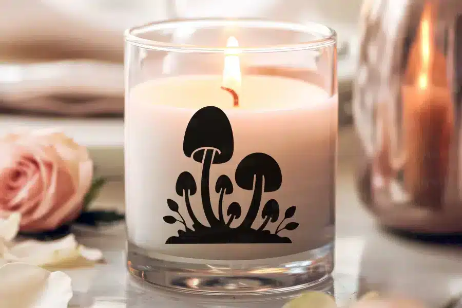 a candle with a lit candle