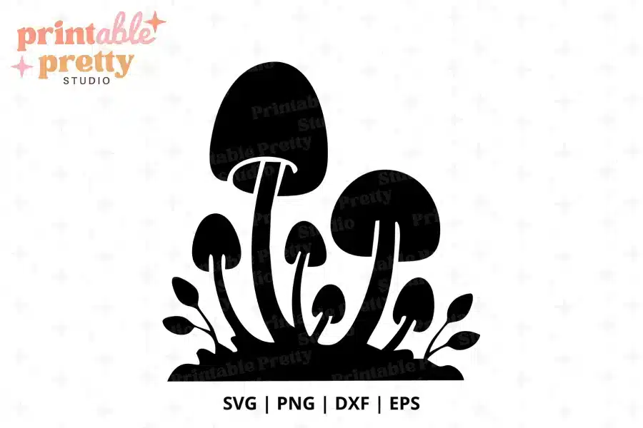 Woodland Mushrooms Free SVG Cut File - digital download for Cricut and Silhouette forest projects