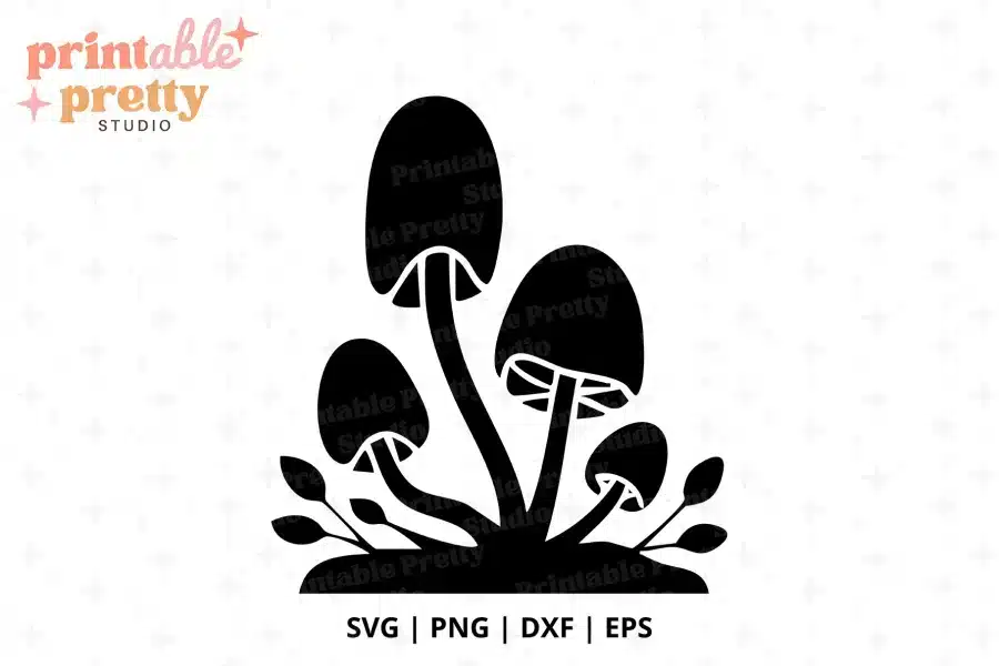 Forest Mushrooms Free SVG Cut File - digital download for Cricut and Silhouette woodland projects
