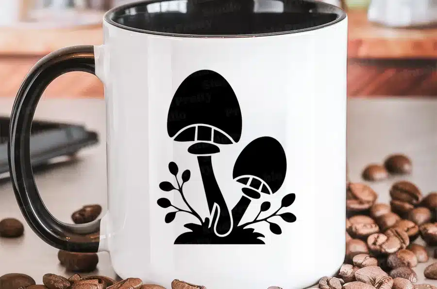 A Mug With Mushrooms On It