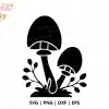Mushroom Duo Svg Cut File - Digital Download For Cricut And Silhouette Woodland Projects