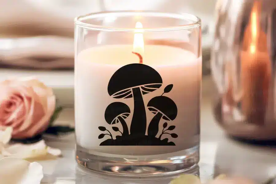 a candle with a lit candle