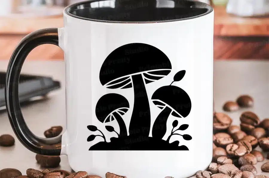 A Mug With Mushrooms On It