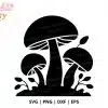 Mushroom Trio Svg Cut File - Digital Download For Cricut And Silhouette Woodland Projects