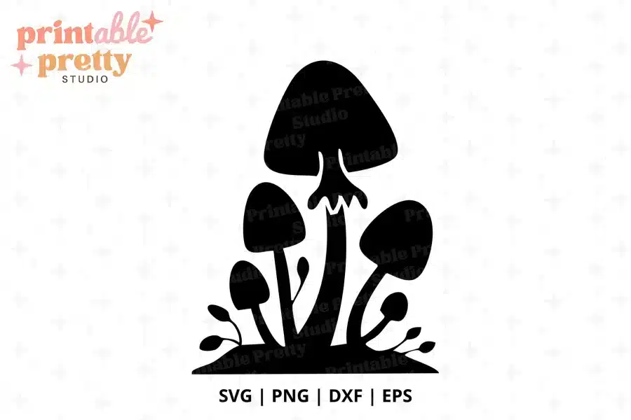 Mushroom Family Free SVG Cut File - digital download for Cricut with 10 mushroom elements