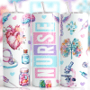 Pastel Nurse Tumbler Wrap - Digital Download Png Design With Mockup For 20Oz Skinny Tumblers
