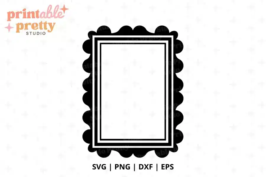 Ornate Wavy Frame SVG Cut File - digital download for Cricut and Silhouette decorative projects