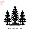 Pine Tree Trio Svg Cut File - Digital Download For Cricut And Silhouette Nature Projects