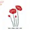 Poppy Flowers Svg Cut File - Digital Download For Cricut And Silhouette Floral Projects