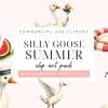 Silly Goose Summer Clip Art Set - Digital Download Png Graphics With Funny Goose Characters