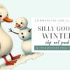 A Fluffy White Goose Standing Next To A Small Snowman.