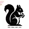 Squirrel With Nut Free Svg Cut File - Digital Download For Cricut And Silhouette Woodland Projects