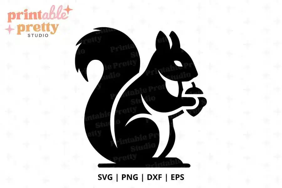 Squirrel with Nut Free SVG Cut File - digital download for Cricut and Silhouette woodland projects