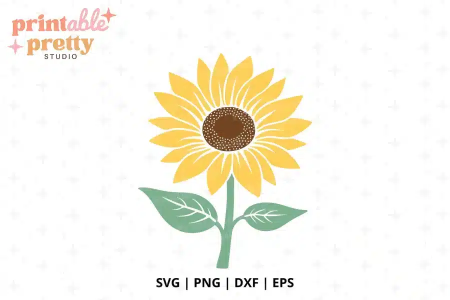 Sunflower Free SVG Cut File - digital download for Cricut and Silhouette floral projects