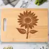 Bamboo Cutting Board With A Sunflower Design.