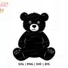 Teddy Bear Free Svg Cut File - Digital Download For Cricut And Silhouette Nursery Projects