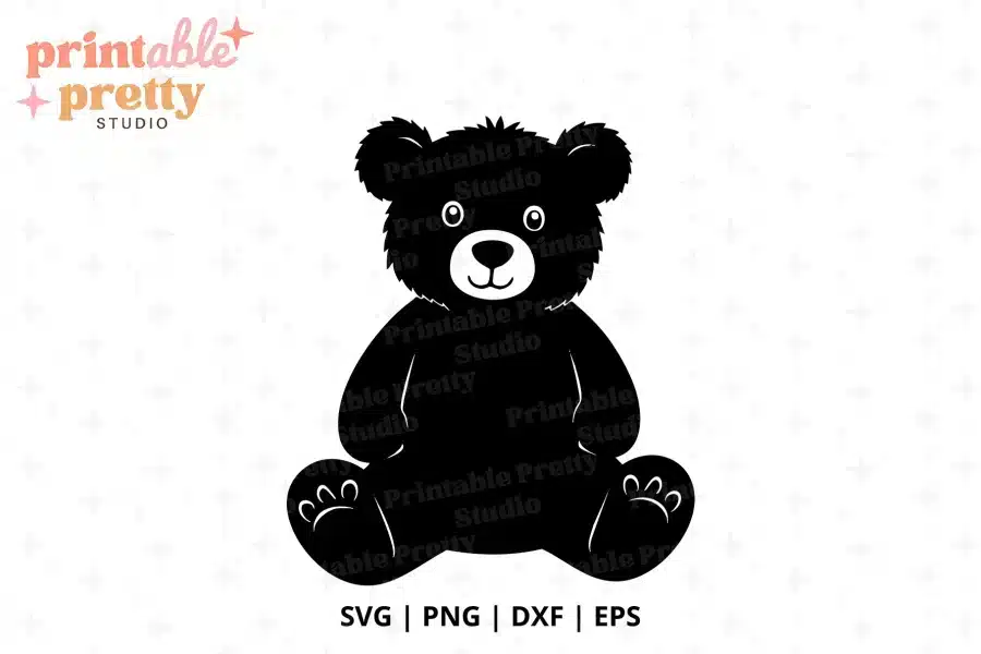 Teddy Bear Free SVG Cut File - digital download for Cricut and Silhouette nursery projects