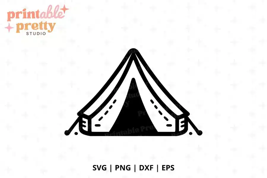 Tent SVG Cut File - digital download for Cricut and Silhouette camping projects