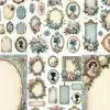 Collection Of Ornate Frames, Floral Embellishments, And Woman'S Portrait Silhouettes In Pastel Colors.