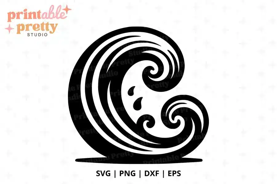 Ocean Wave Free SVG Cut File - free digital download for Cricut and Silhouette beach projects