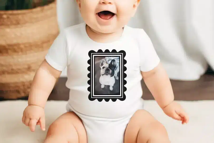 A Baby With A Picture On It