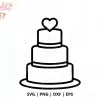 Wedding Cake Svg Cut File - Digital Download For Cricut And Silhouette Wedding Projects