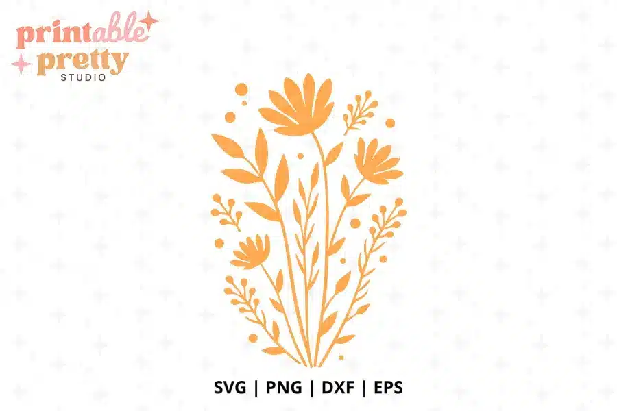 Wildflowers SVG Cut File - digital download for Cricut and Silhouette floral projects