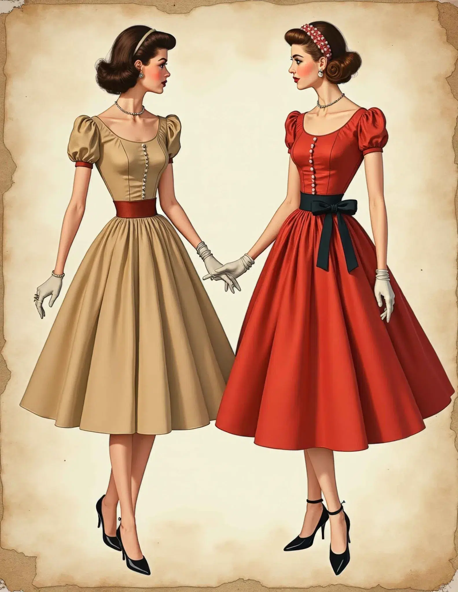 Free Junk Journal Printables: Vintage Fashion Illustration Junk Journal Pages